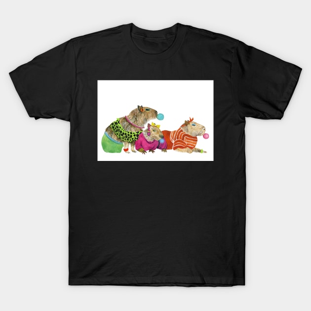 Capybaras chewing gum T-Shirt by argiropulo